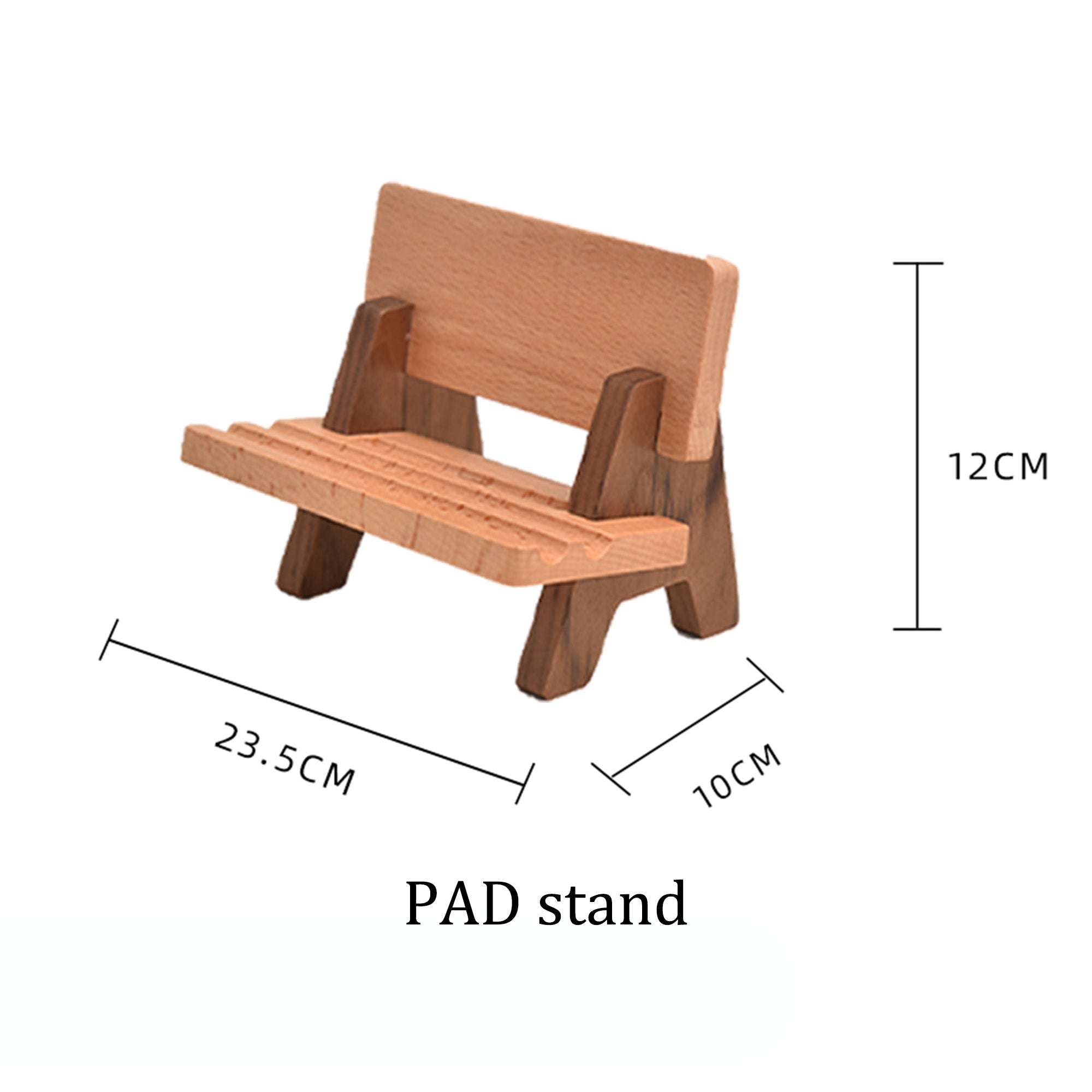 Beech Wood Phone Stand, Wooden iPad Stand, Park Benches Shape Phone Holder for Desk