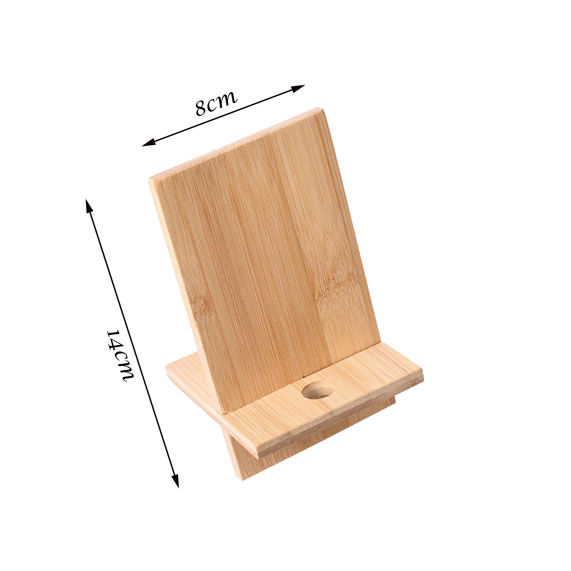 Bamboo phone holder for desk, table cellphone stand