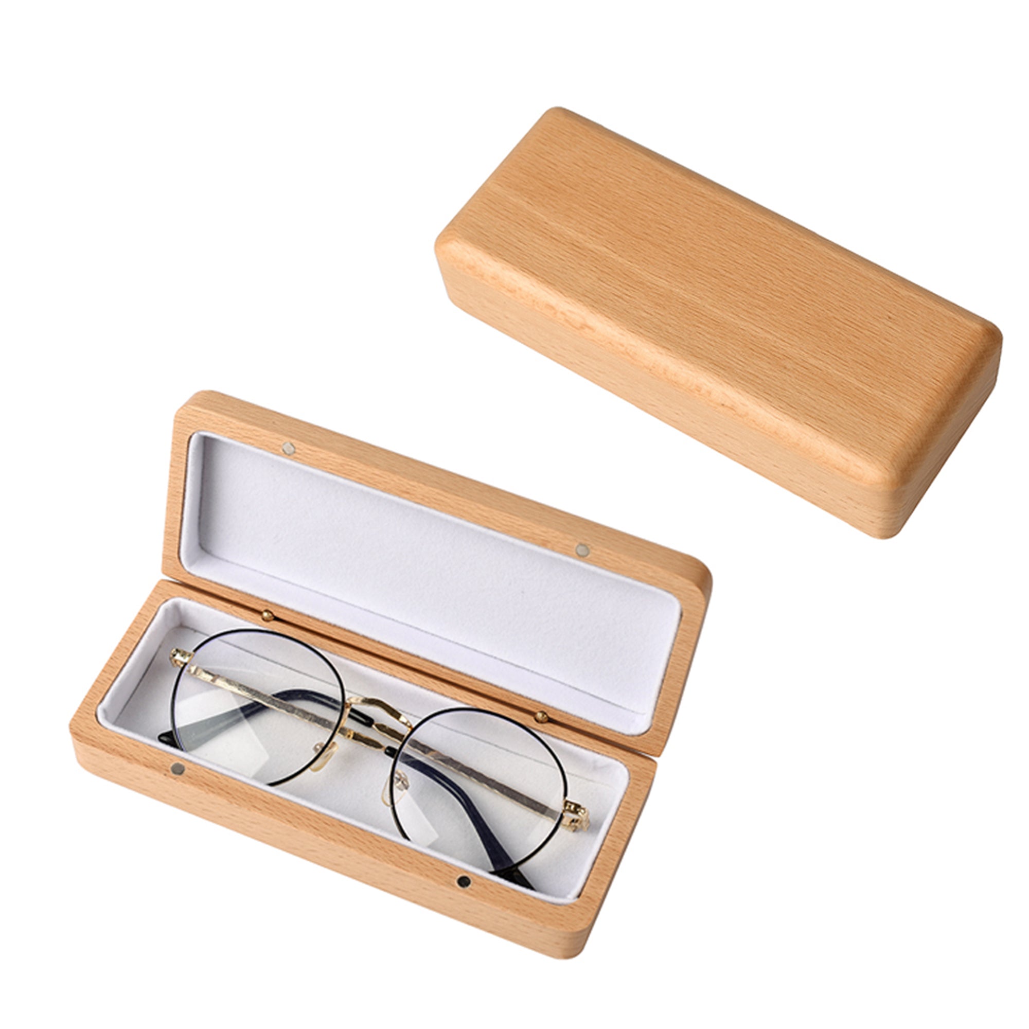 Walnut wood glasses case, beech wood eyeglasses case, rectangle eyewear sunglasses box, glasses accessories