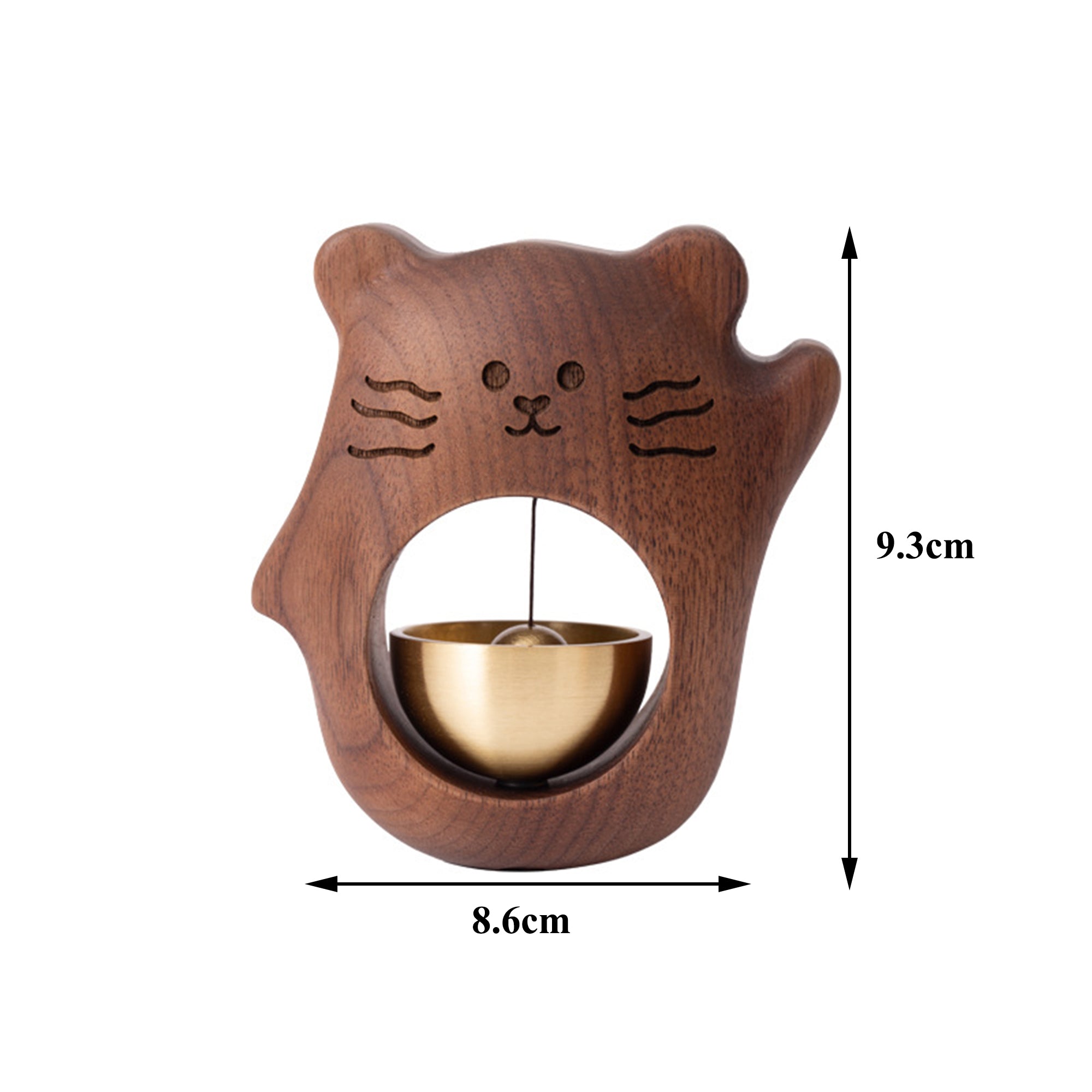 Cartoon Walnut Wood Door Bell, Wind Chime for Doors, Fridge Magnet