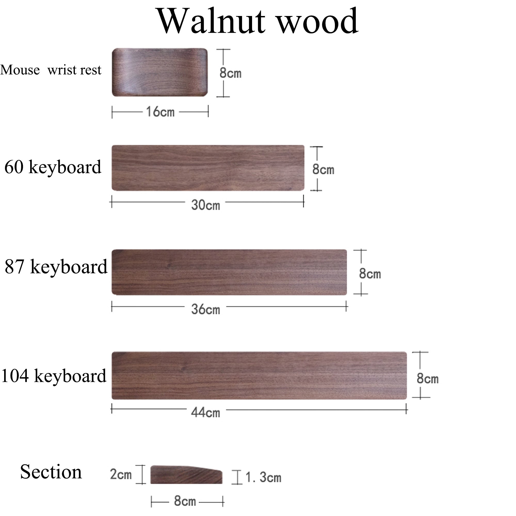 Walnut Wood Keyboard Wrist Rest