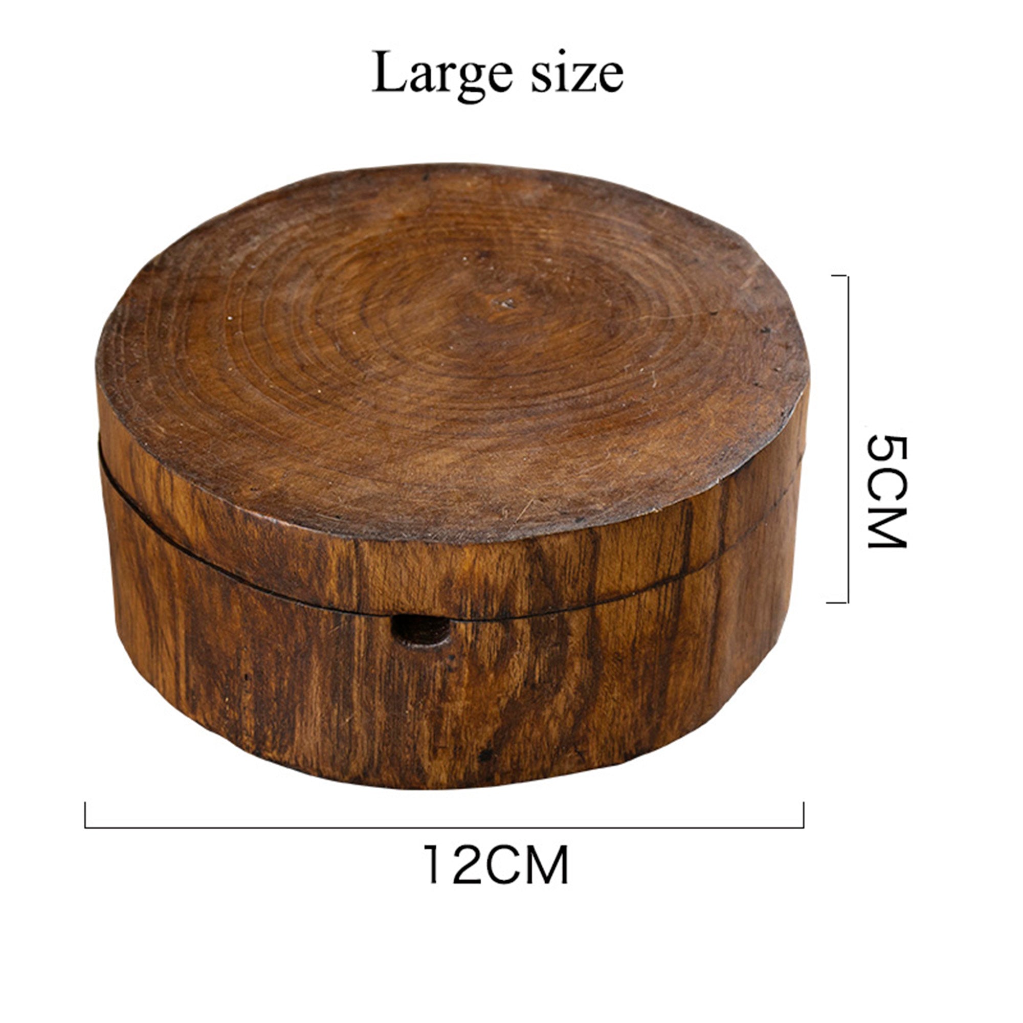 Rustic Wood Cigar Ashtray with Lid, Round Ashtray for Cigarettes