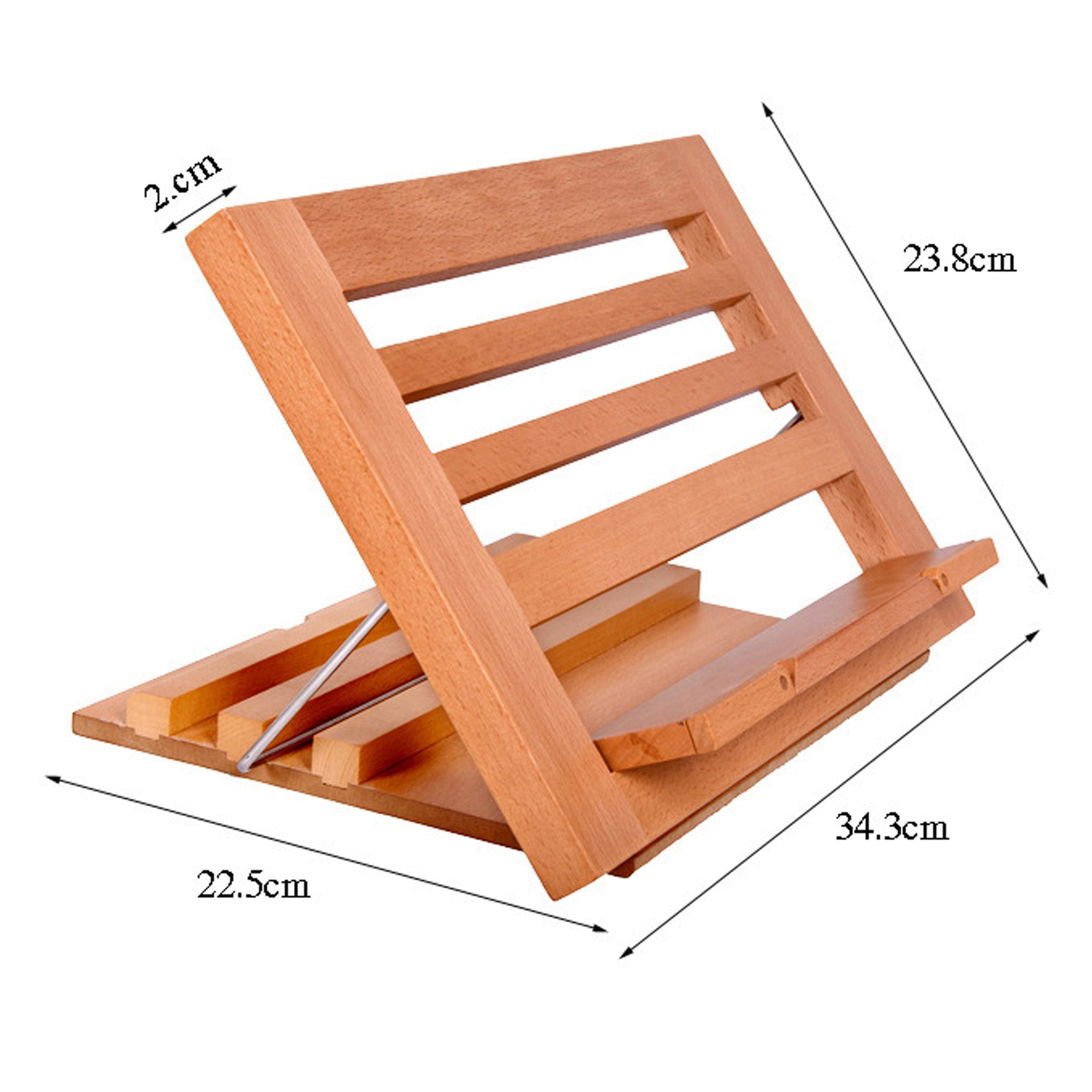 Beech Wood Book Stand, Kitchen Recipe Cookbook Display Holder, iPad Reading Stand