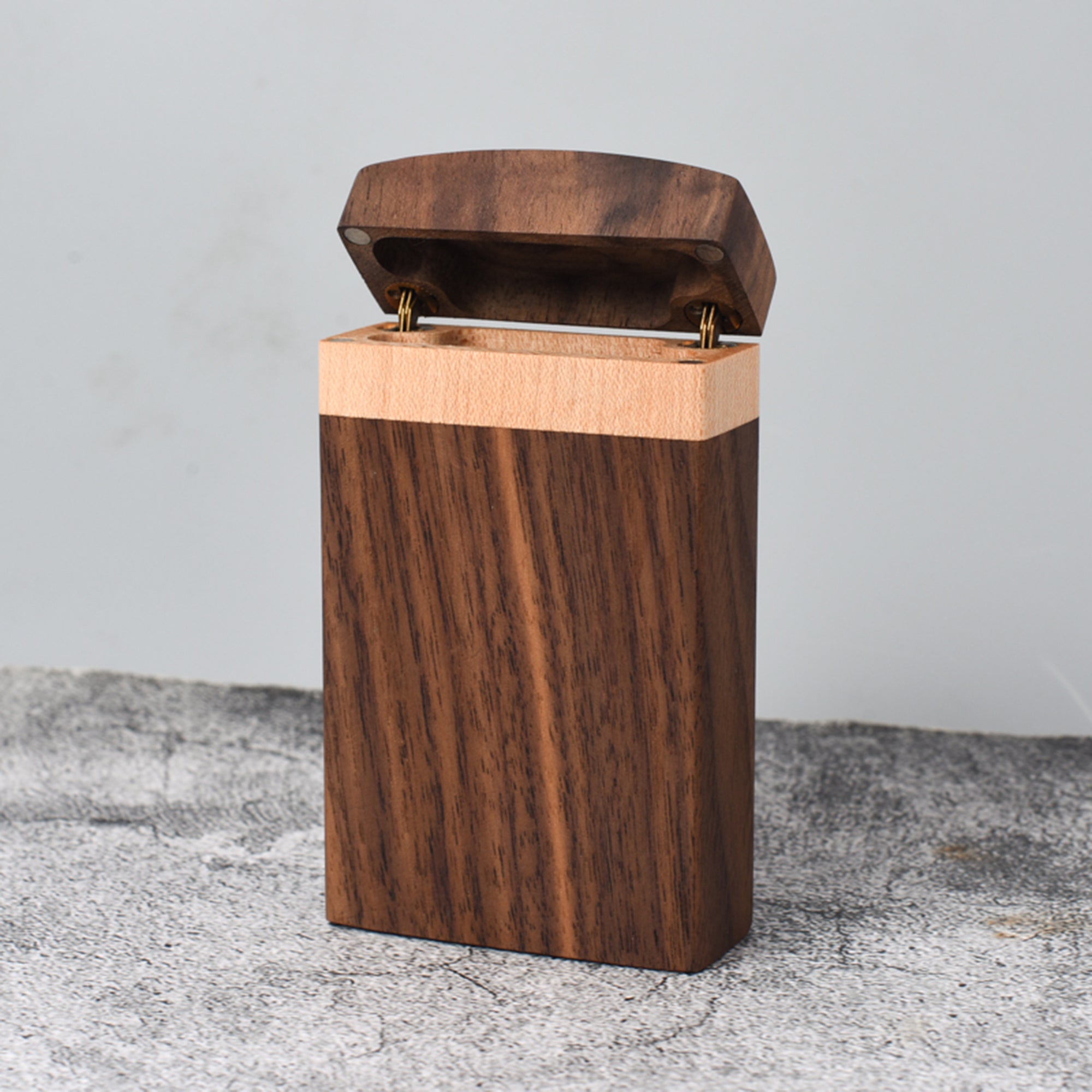 Handcrafted Walnut Wood Cigarette Case for 85mm King Size Cigarettes