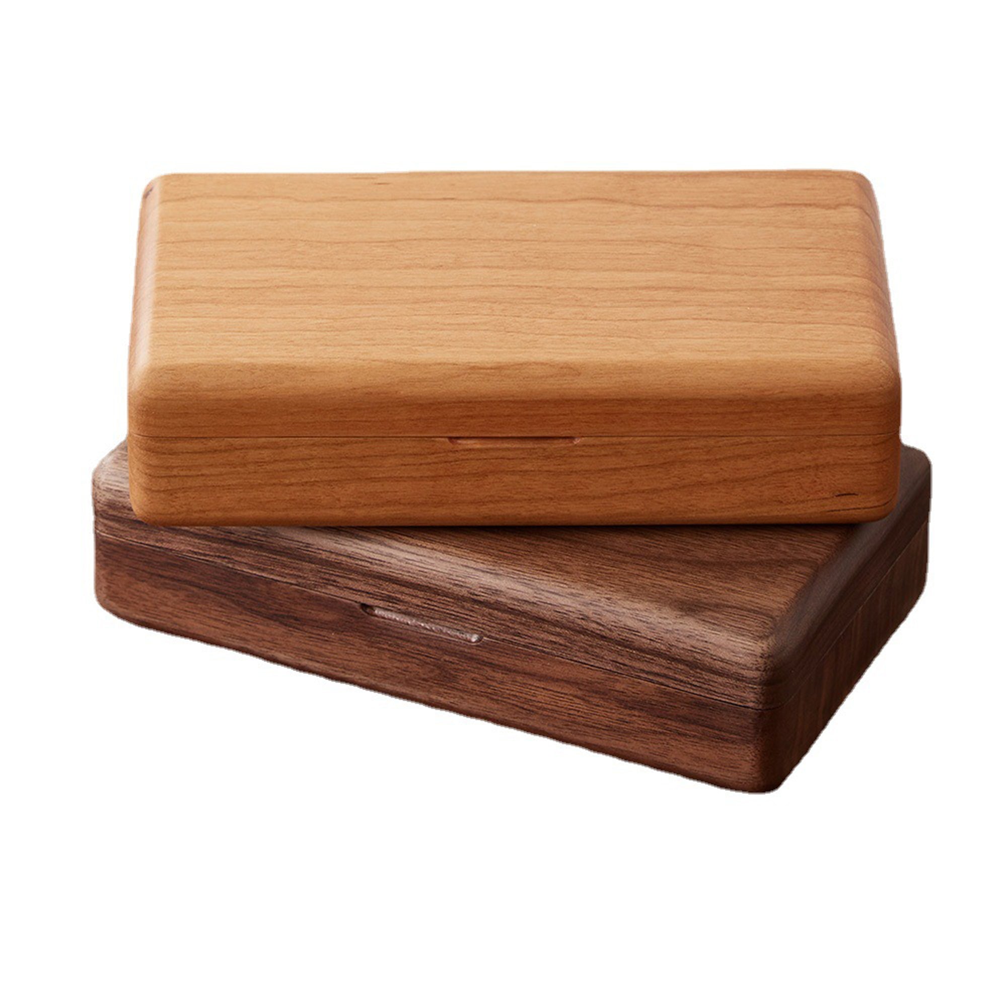 Solid Walnut Wood Jewelry Box for Women Girls, Wooden Jewelry Storage Box for Earrings Rings Necklace Bracelet