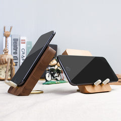 Walnut wood phone stand for desk, beech wood cell phone holder, phone accessories