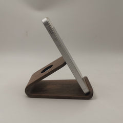 Walnut Wood Phone Stand, Desk Wooden iPhone Holder, Cellphone Stand