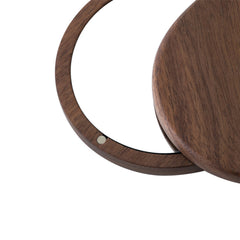 Small Round Walnut Wood Pocket Mirror for Women