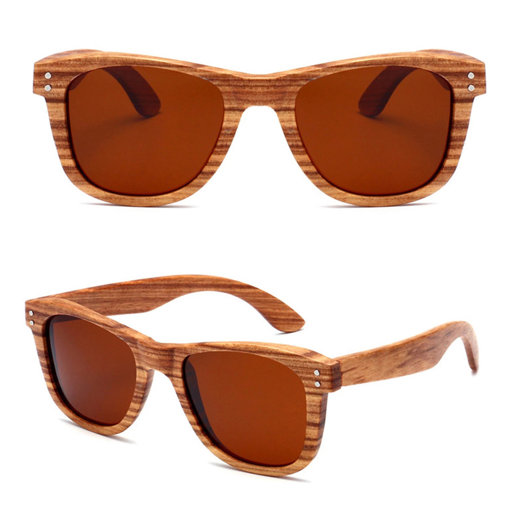 Zebra Wood Polarized Sunglasses for Men and Women