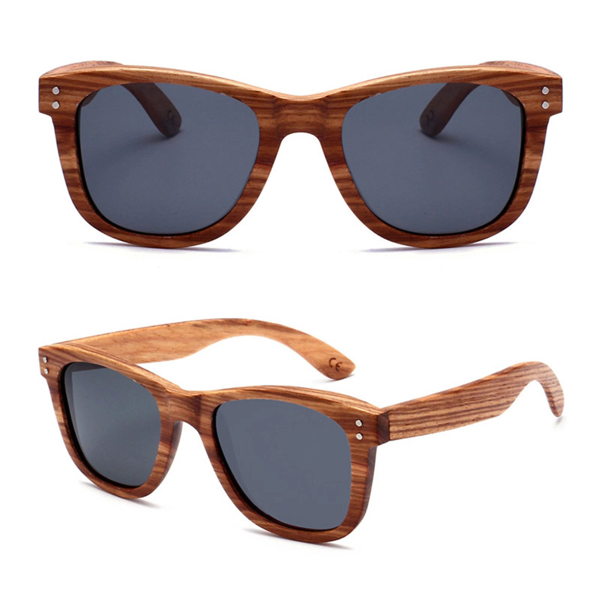 Zebra Wood Polarized Sunglasses for Men and Women