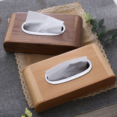 Rectangle Walnut Wood Tissue Box Cover, Wooden Storage Box