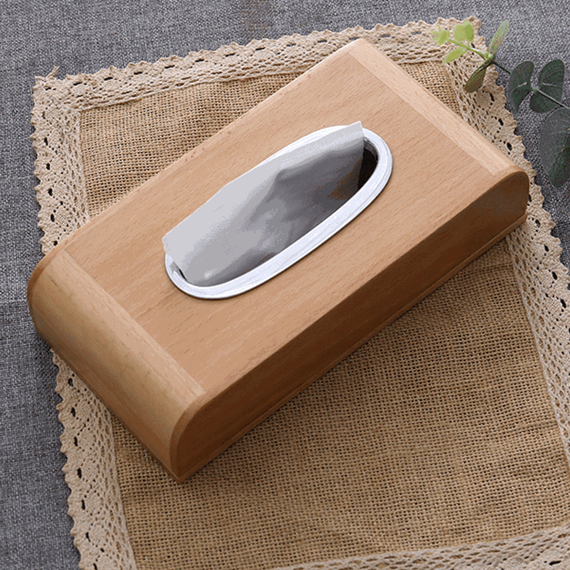 Rectangle Walnut Wood Tissue Box Cover, Wooden Storage Box