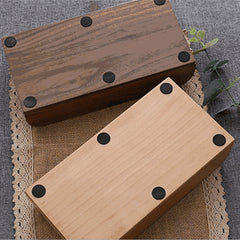 Rectangle Walnut Wood Tissue Box Cover, Wooden Storage Box